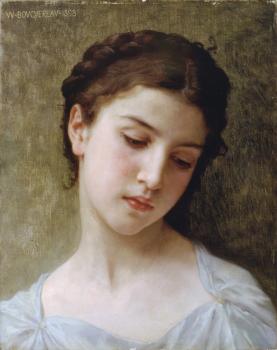 威廉 阿道夫 佈格羅 Etude : tete de jeune fille ( Study : head of a young girl)